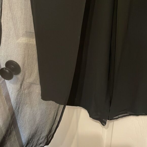 Tadashi Shoji Black Seaton Chiffon Panel Pant - Picture 5 of 9